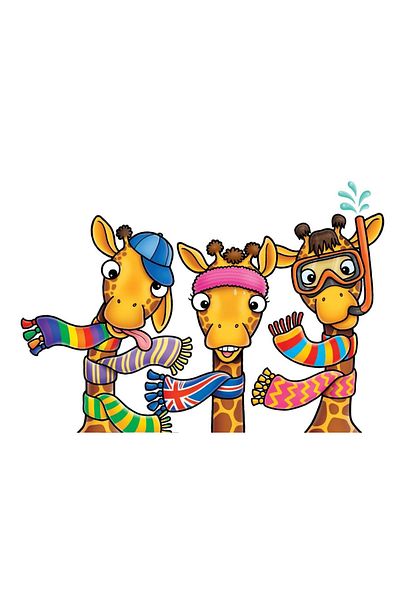 Orchard Toys Joc educativ Girafe cu fular - Giraffes In Scarves