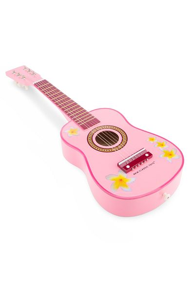 New Classic Toys Pink Guitar With Flowers