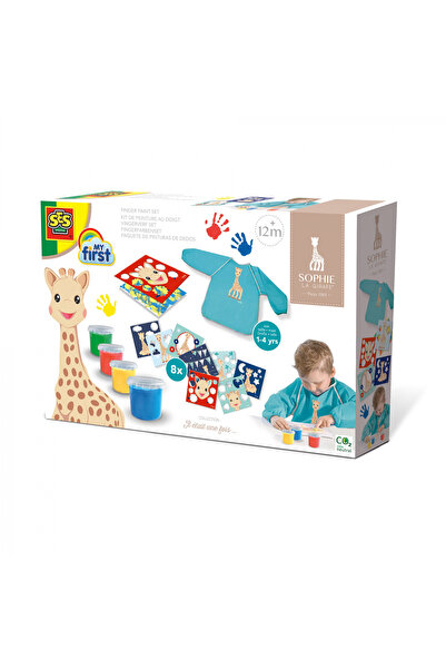 SES Creative Žirafa Sofie - Sada pro malování prsty s tabulemi a zástěrou