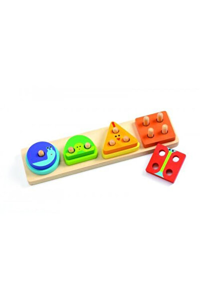 djeco Motor Toy - Matching Colorful Wooden Shapes