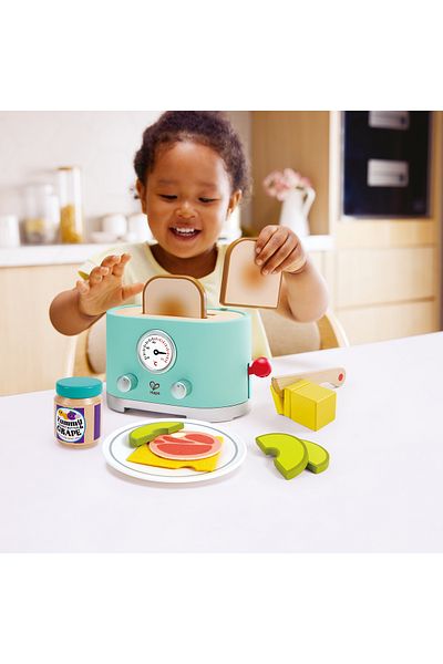 Hape Wooden Toy - Ding & Pop-up Toaster (15 PIECES)