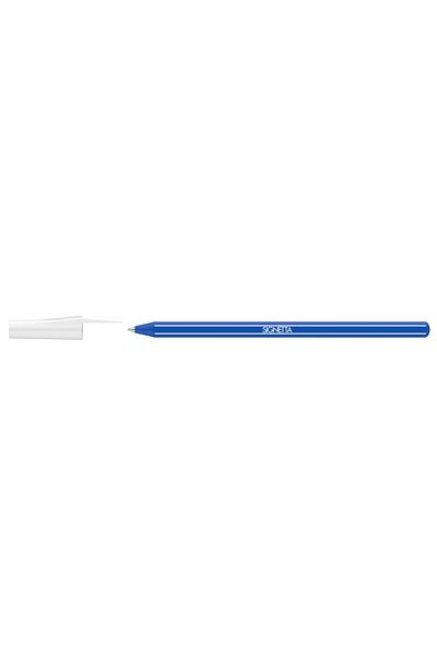 ICO Stilou de unică folosință, grosime de scriere 0,7 mm, albastru, corp flexibil, fabricat din plastic Signetta