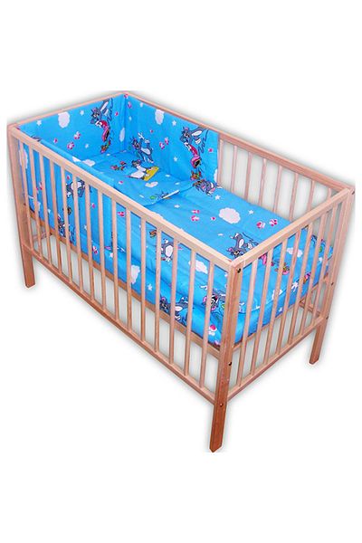 Hubners Cat And Mouse 4-piece Blue Crib Bedding