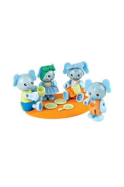 Hape Wooden Toy - Toy Elephant Family (10 PIECES)
