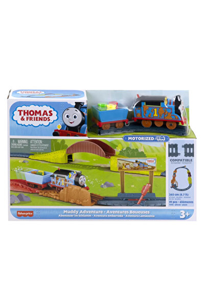 mattel Thomas Playset With Motorized Muddy Locomotive And Accessories
