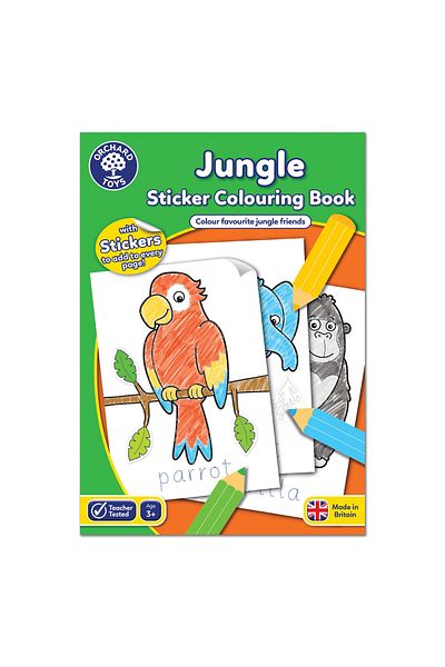 Orchard Toys Carte De Colorat Cu Activitati In Limba Engleza Si Abtibilduri Jungla Jungle