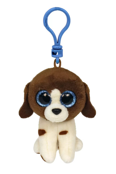 TY Μπρελόκ Plus 8,5cm Boos Muddles Σκύλος Καφέ και Λευκό