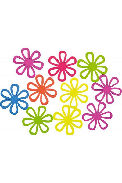 Junior Colorful Flower Set, Made Of Wood, 10 Pieces, Art & Craft Accessories For Children