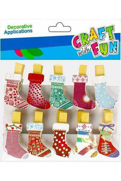 Micostore Set Of Decorative Hooks With Stockings For Christmas Decorations