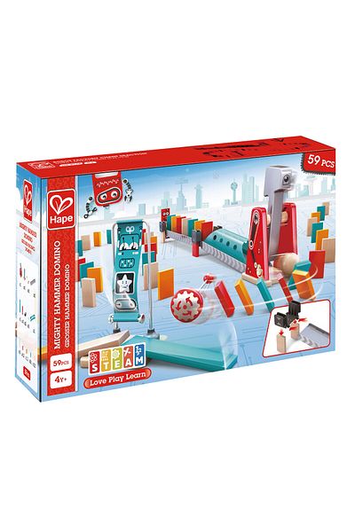 Hape Wooden Toy - Domino With Strong Hammer (59 PIECES)