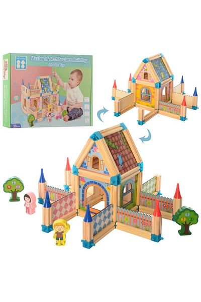 Micostore Set De Constructie Din Lemn, Micul Arhitect, 128 Piese, Beilaluna Toys