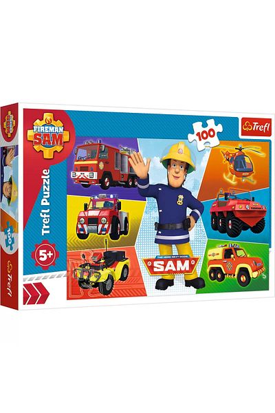 Trefl Puzzle 100 Nákladní auta hasiče Sama