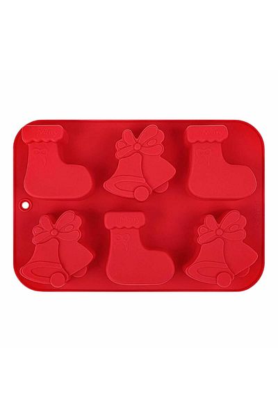 Micostore Silicone Mold With 6 Molds, Christmas, Perfect For Chocolate, Muffins, Cakes 25 X 17 X 3 Cm