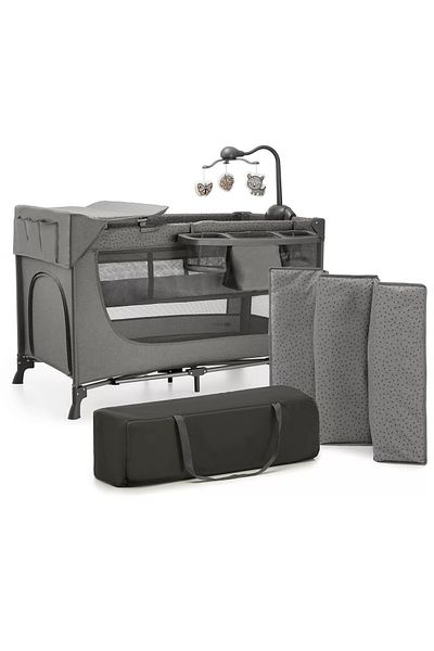 Kinderkraft Patut Travel Joy2, Cu Accesorii, Dark Grey