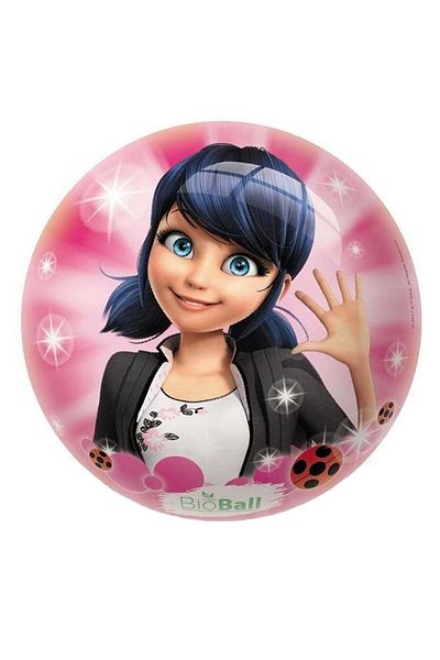 Mondo Toys Minge de cauciuc bio pentru copii, Miraculous, Ladybug și Cat Noir, 14 cm