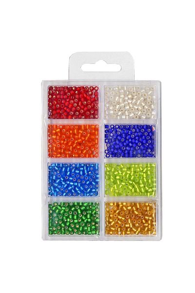 Meyco Bead set, creative accessories for craft and decorations, mix of 8 matte colors, 4mm, 60 gr