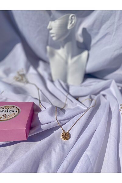 Miravera Jewellery Dört Yapraklı Mıknatıslı Yonca Kalpli Aşk Kolyesi