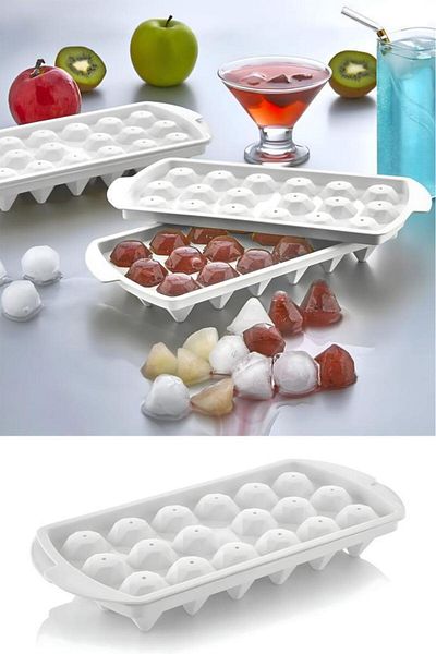 jetfast 2Pcs 18-Compartment Diamond Shape Ice Mold with Lid Practical Ice Tray Crystal Shape Ice Mold