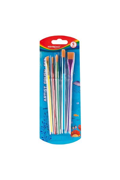 KEYROAD Set Of 5 Brushes, Nylon Tip, Round And Wide