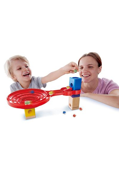 Hape Quadrilla Children's Toy - Ball Circuit - Twist The Spiral With Two Sides (18 PIECES)