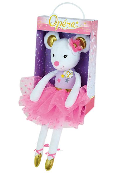 Jemını Jemini Musical Plush Toy 40cm White Mouse Ballerina