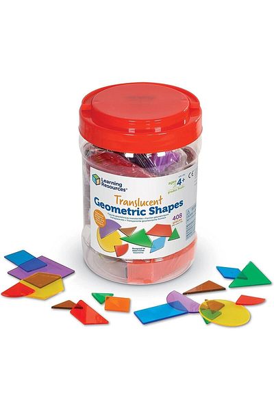 Learning Resources Transparent Geometric Shapes (408 Pieces)