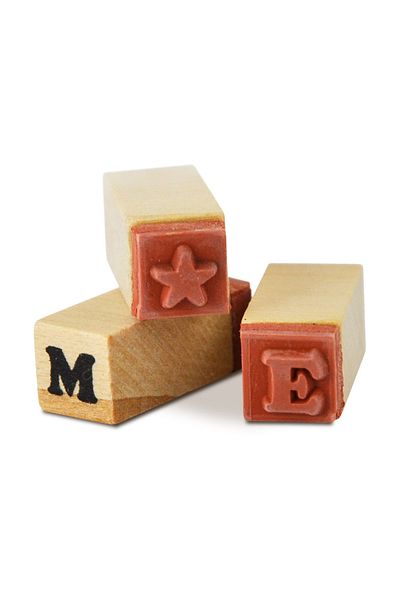 Meyco Wooden Stamps, Alphabet And Symbols, 28 Pieces, Art & Craft Accessories For Children
