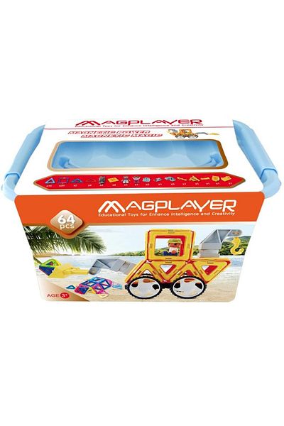 Magplayer Magnetic Construction Set - 64 Pieces