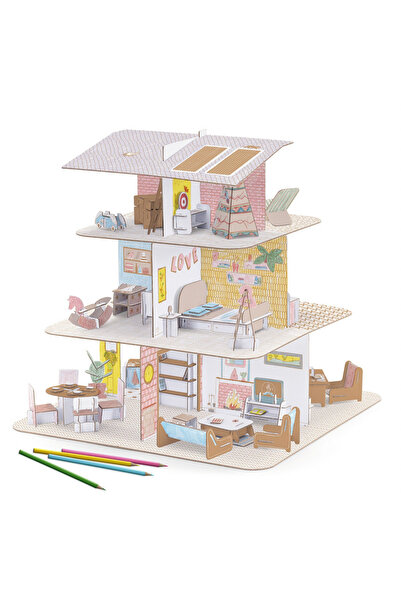 djeco Κουκλόσπιτο για συναρμολόγηση και χρωματισμό,