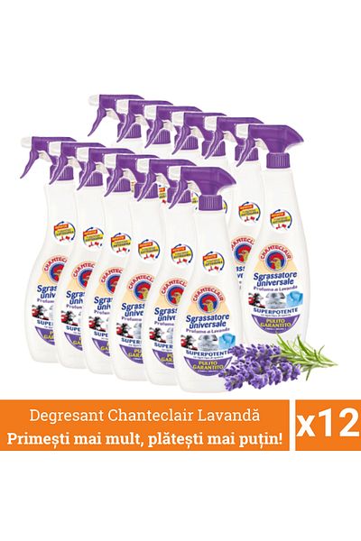 chante clair Pachet Promo 12 X Chanteclair Detergent Degresant Universal Lavanda, Spray, 600 ml