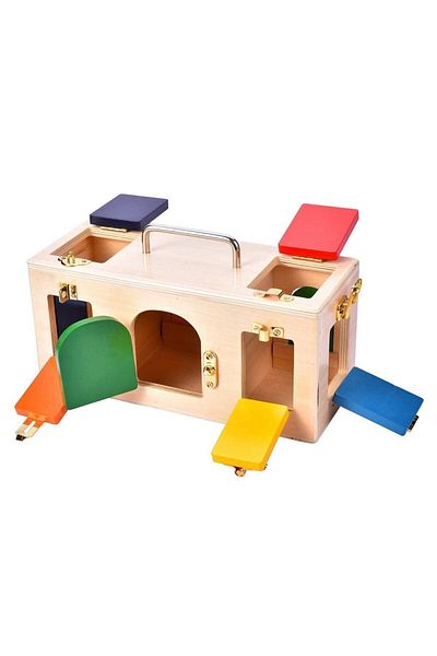 Micostore Jucarie Incuie Si Descuie, Cutie Montessori Cu Incuietori, Lock Box