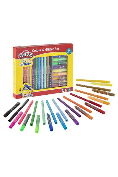 Play Doh Sada třpytivých fixů a lepidla