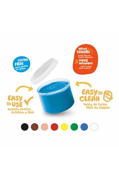 CARIOCA Finger Paint, Washable, Baby Finger Paint, 2 Years, 8 Colors / Set