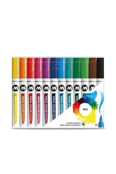 Molotow Brush Pen Aqua Color Basic1 12 Buc/set