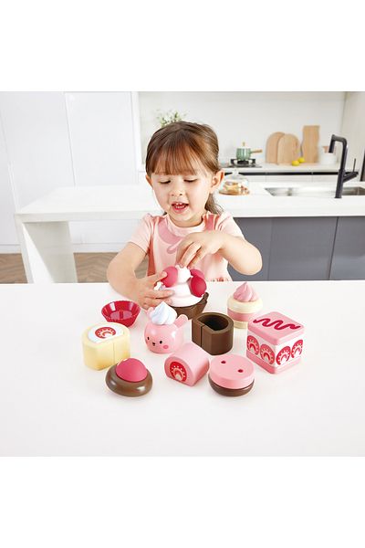 Hape Wooden Toy - Strawberry Dessert Set (7 PIECES)