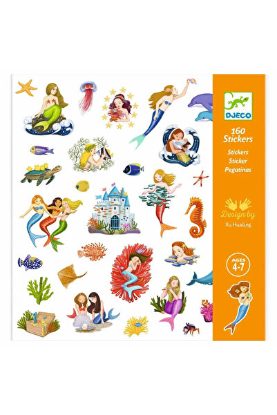 djeco Children's Stickers, Set of 160 Stickers, 18 Designs,