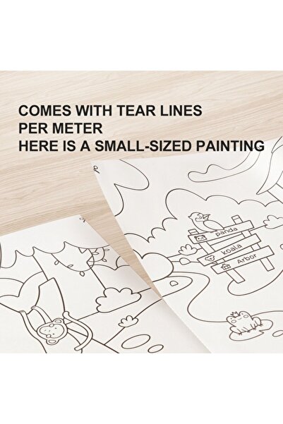 Mideer Coloring Paper Roll - Zoo Theme - 4 M Length, With Adhesive