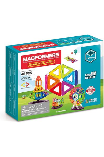 Clicstoys Set Magnetic De Construit Magformers, Carnival Plus, 48 Piese