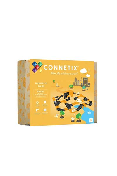 Connetix tiles - Drumuri, Rampe ?Öi Intersec?¢ii, 16 Piese Magnetice pentru Construc?¢ii Creative