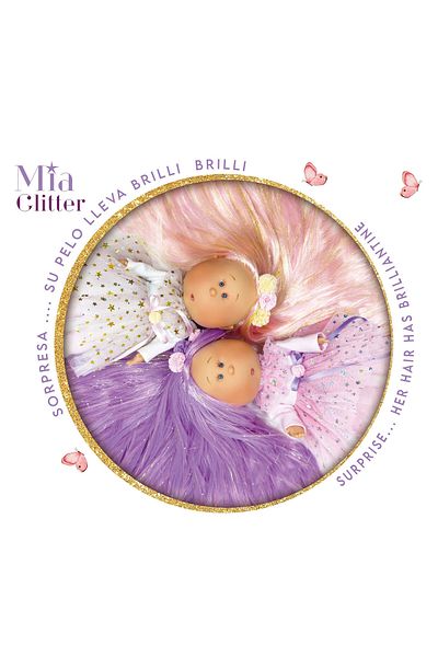 OEM Păpușa Nines D'onil, Mia, cu păr roz, cu sclipici, cu articulații, cu parfum de vanilie, 30 cm