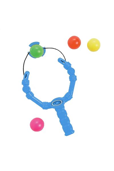 Micostore Plastic Slingshot With 4 Colored Balls For Children, Blue