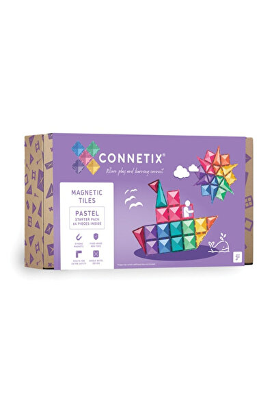 Connetix Set De Constructie Magnetic, 64 De Piese, Cu Forme Geometrice, Paste...