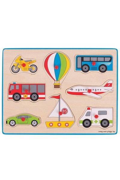 BigJigs Dřevěné puzzle - Vozidla
