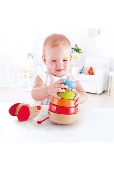 Hape Wooden Stacking Toy With Sound - Pepe The Dog