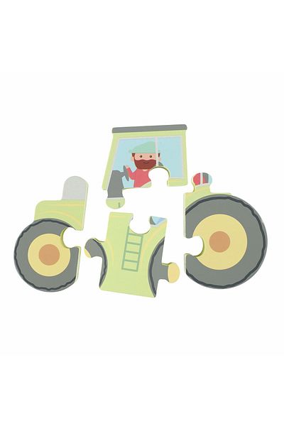 Orange Tree Toys Ξύλινο παζλ τρακτέρ,