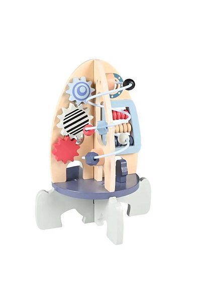 Micostore Centru De Activitati Din Lemn, Model Nava Spatiala 8 In 1, 30 X 22 Cm, Multicolor