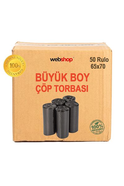 naft 50 Rolls Garbage Bags Large Size 10 Pack (1 Box) 65X70 Garbage Bags