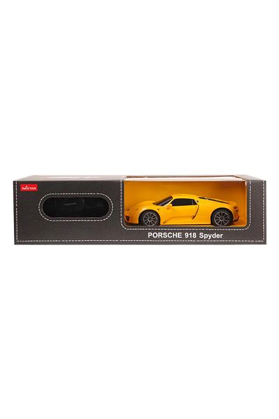 Rastar Masina Cu Telecomanda Porsche 918 Spyder Galben Cu Scara 1 La 24