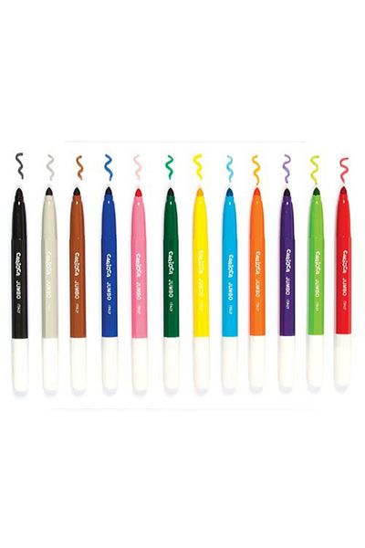 CARIOCA Set Of 12 Markers For Children, Super Washable, Thick Tip, Jumbo