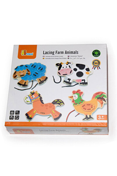Viga Toys Joc Cu Sireturi Animale De Ferma - Viga